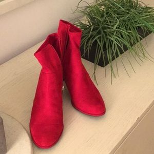Red Suede Ankle Boots